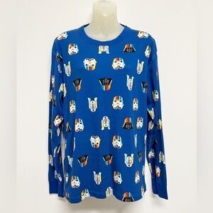 Hanna Andersson Star Wars Blue Multicolor Head Forever Long John Pajama Top Sz M